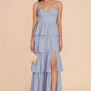 Elegant Blue Tiered Maxi Dress